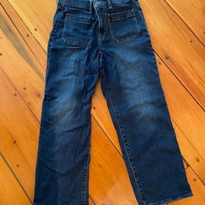High rise…wide legged cropped jean